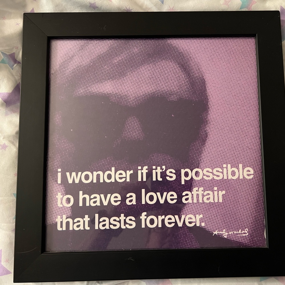 Andy Warhol Z. Gallerie I Wonder if a Love Affair can Last Forever black frame